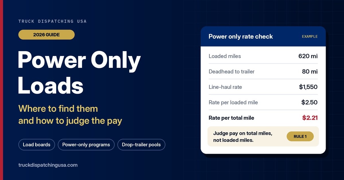 Power Only Loads: Where to Find Them, What They Pay, and What to Check Before You Hook